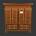 Classic Wooden Entryway Cabinet Sideboard With Multiple Doors Drawers And Gold Handles