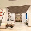 Stylish Modern Indoor Space With Beige Sofa Study Table Chairs And Decorative Plants