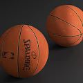 Two Spalding Basketballs With Orange Color And NBA Logo For Sports Equipment