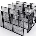 Black Metal Grid Fence Panels With Sturdy Frame For Outdoor Use
