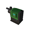 Industrial Equipment With Green Control Panel Black Main Body And Pipeline Connection