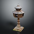 Traditional Multi layered Tower Shaped Ornament Decorative Piece Set With Carved Square Base
