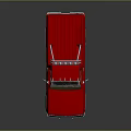 Red Classic Pickup Truck With Roof Light Bar And Shiny Exterior
