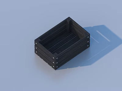 Black Wooden Storage Box With Striped Design For Home Organizing Needs 3d model