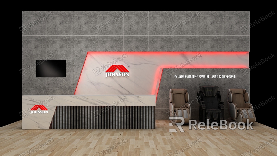 Modern red luminous background wall model