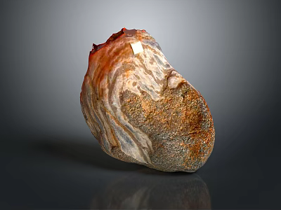 Natural Stone and Wood Decorative Piece with Unique Textured Design for Home Decor 3d model