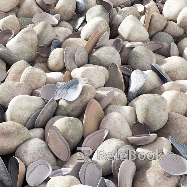 Pebbles Landscape Pebbles Gravel Stones Beach Stones model