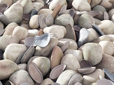 Pebbles Landscape Pebbles Gravel Stones Beach Stones model