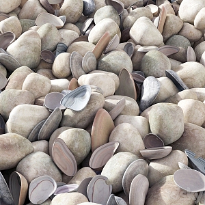 Pebbles Landscape Pebbles Gravel Stones Beach Stones 3d model