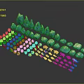 Various Colored Small Animal Figurines Arranged Neatly in Decorative