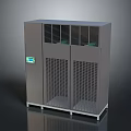 Industrial Gray Air Handling Unit With Ventilation Grilles And Control Panel
