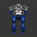 Futuristic Blue And Silver Armored Robot Game Film Character With Mechanical Design