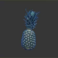 Fresh Ripe Pineapple With Green Leaves And Golden Textured Skin