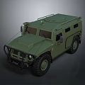 Green Armored Military Off Road Vehicle With Roof Equipment And Large Tires