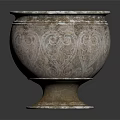 Elegant Vintage Textured Decorative Vase With Carved Patterns And Round Base For Home Decor
