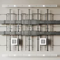Industrial Pipe System Layout With Metal Brackets And Rectangular Vent Units 3d model