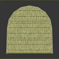 Rustic Wooden House With Arched Straw Roof And Open Doorway Structure