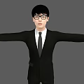 Men Suits Men with Glasses Business Wear Men Standing Men Idle Standing Bound Bones 3d model