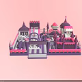Castle Themed Playground Design With Towers Slides Arches And Decorative Spires