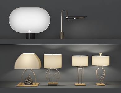 New Chinese-style Table Lamp Combination 3d model