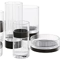 Modern Glass Kitchenware With Black Accents And Textured Storage Containers In Various Sizes