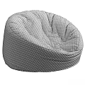 Black Bean Bag Chair with Soft Quilted Fabric Round Comfortable Design for Living Room