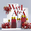 Elegant Well Area Photo Check-in Spot With Red Flowers Yellow Fruits And Decorations