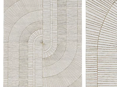 Square Rug With Geometric Lines Design And Neutral Tones For Modern Living Room Decor 3d model