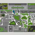Detailed Courtyard Garden Design Layout With Lawn Sections Pathways And Water Features