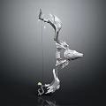 Mythical Silver Dragon Themed Decorative Bow With Intricate 3D Rendered Details