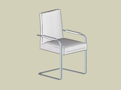 Modern Upholstered Office Chair With Padded Seat Back Metal Frame And Armrests 3d model