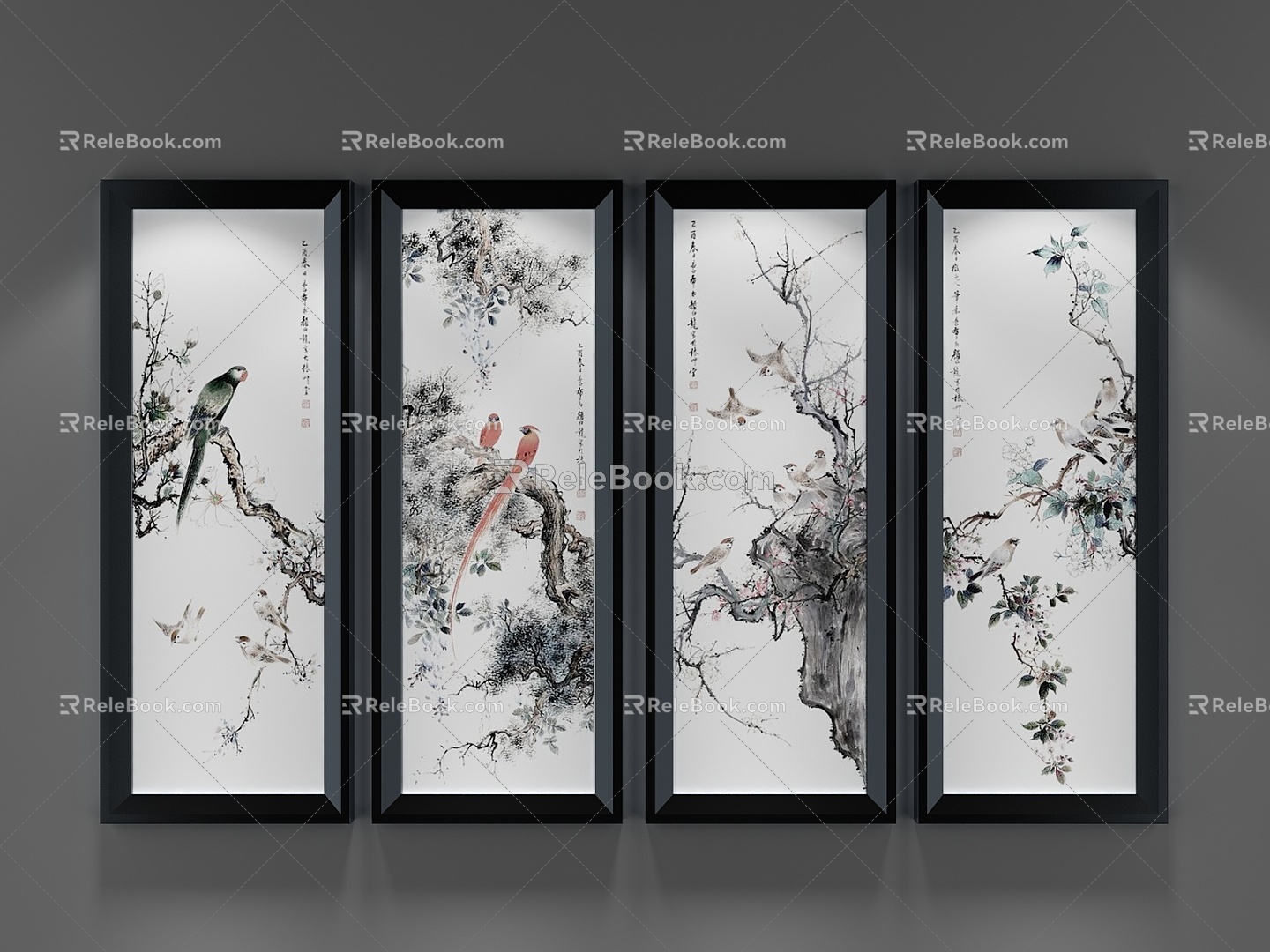 New Chinese Decorative Painting 3d model