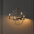 Modern Openwork Metal Chandelier With Crystal Droplets And Hanging Light Design For Living Area