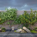 Landscape Styling Tree Pomegranate Tree Vine Climbing Vine Landscape Stone 3d model