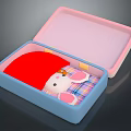 Cute Game And Movie Character With Red Hat In Blue Box And Plaid Pillow