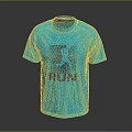 Turquoise Short Sleeve Running T-Shirt With Runner Silhouette And RUN Text