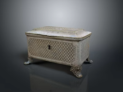 Intricately Carved Decorative Chest With Ornate Patterns Lid And Sculpted Feet Design 3d model