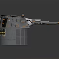 Twin Barrel Military Weapon With Metallic Turret Structure And Armored Design