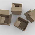 Different Sizes Open And Closed Corrugated Cardboard Boxes For Packaging And Storage