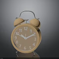 Orange Alarm Clock With Twin Bells White Hands And Numbers On Dark Background
