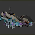 Underwater Wreck Scene With Colorful Corals Marine Plants Blue Water And Ice Blocks