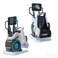 Futuristic Amusement Equipment With LED Lights Simulation Seat And Interactive Gaming Design 3d model
