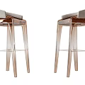Modern Bar Stools With Black Metal Frame Transparent Acrylic And High Backrest Design