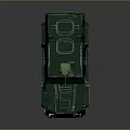 Green Military Armored Vehicle With Armored Structure Large Wheels And Top Mounted Weapon