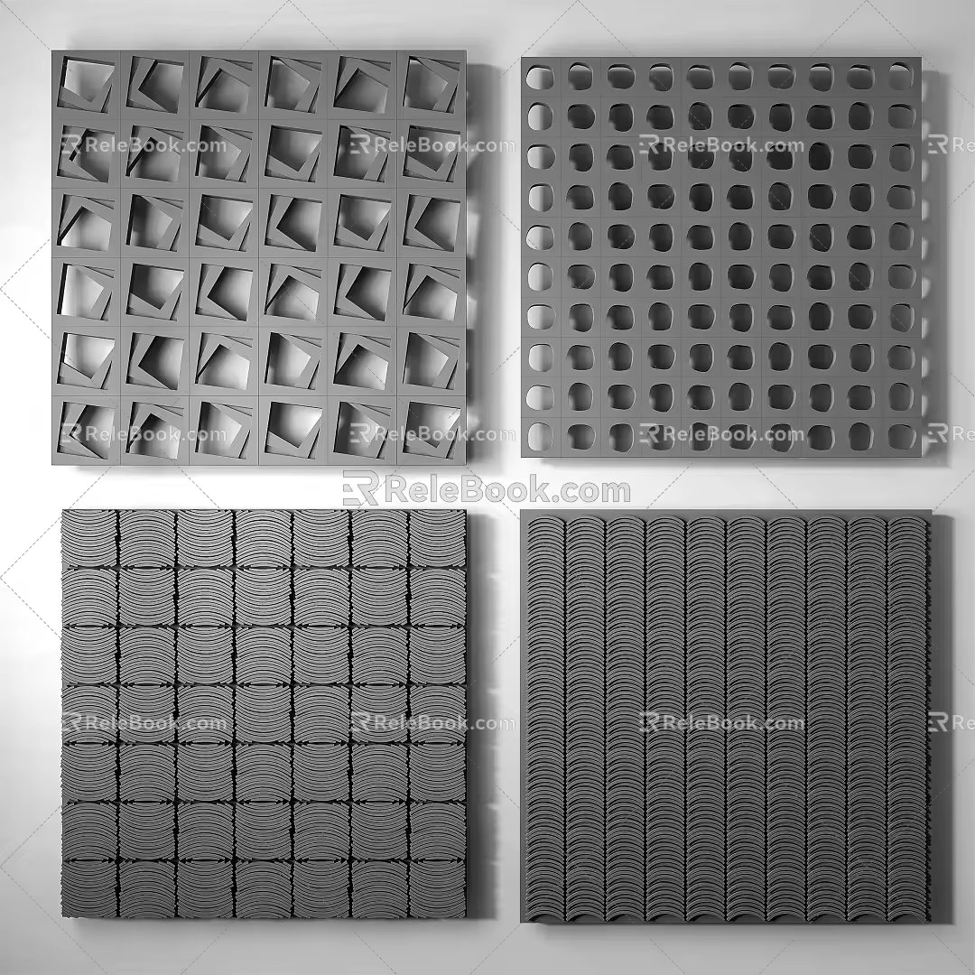 Modern wall tile modeling wall 3d model