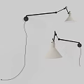 Modern Wall Mounted Lamp With Adjustable Arm And White Shade 3d model