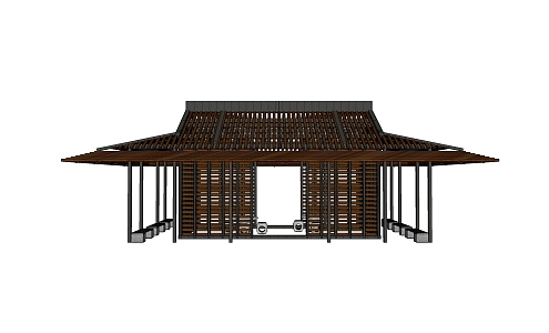 New Chinese pavilion porch New Oriental Zen pavilion 3d model