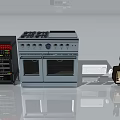 Modern Household Appliances Collection With Stove Oven And Retro Radio Design