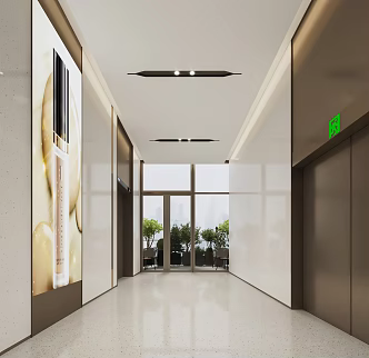 Elevator hall of shopping mall 3d model