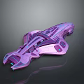 Futuristic Purple Spaceship Vehicle With Sleek Metallic Design And Glowing Accents